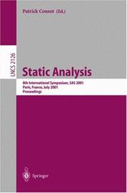 Cover of Static Analysis by Patrick Cousot