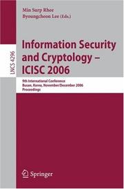 Cover of Information Security and Cryptology – ICISC 2006 by Min Surp Rhee