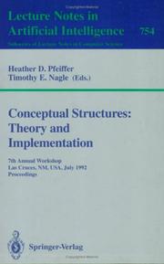 Cover of Conceptual Structures: Theory and Implementation by Heather D. Pfeiffer