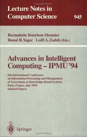 Cover of Advances in Intelligent Computing - IPMU '94 by Bernadette Bouchon-Meunier