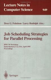 Cover of Job Scheduling Strategies for Parallel Processing by Dror G. Feitelson