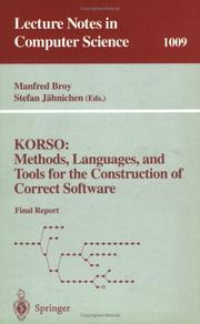 Cover of KORSO: Methods, Languages, and Tools for the Construction of Correct Software by Manfred Broy