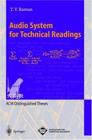 Cover of Audio System for Technical Readings by T.V. Raman