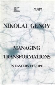 Cover of Managing Transformations in Eastern Europe by Nikolaĭ Genov