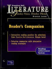 Cover of: Prentice Hall Literature: Timeless Voices, Timeless Themes: Reader's Companion: Bronze Level