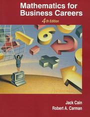 Cover of: Mathematics for business careers