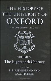 Cover of: History of the University of Oxford Vol. V