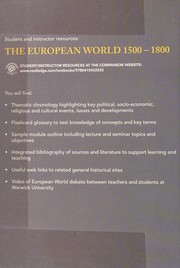 best books about european history The European World 1500-1800: An Introduction to Early Modern History