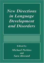 Cover of: New directions in language development and disorders
