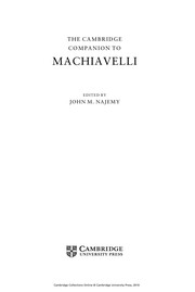 best books about Machiavelli The Cambridge Companion to Machiavelli