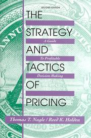 best books about Strategic Planning The Strategy and Tactics of Pricing: A Guide to Profitable Decision Making