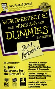 Cover of: WordPerfect 6.1 for Windows for Dummies: quick reference