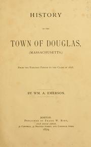 Cover image for History of the Town of Douglas, (Massachusetts,)