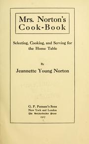 Cover of: Mrs. Norton's cook-book