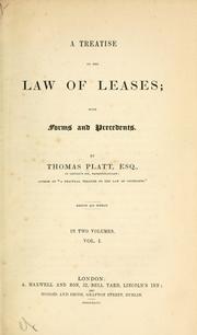 Cover of: A treatise on the law of leases