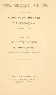 Cover of: Dedication of the monuments of the 7th, 10th and 37th Mass