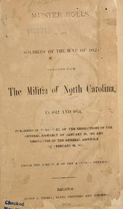 Cover of: Muster rolls of the soldiers of the War of 1812