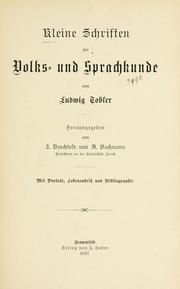 Cover of: Kleine Schriften zur Volks- und Sprachkunde