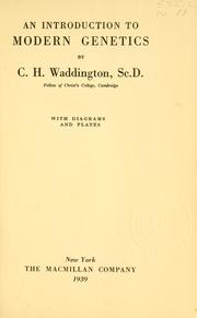 Cover of: An introduction to modern genetics