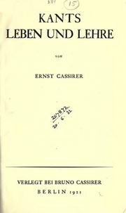 Cover of: Kants Leben und Lehre