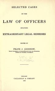 Cover image for Selected Cases on the Law of Officers