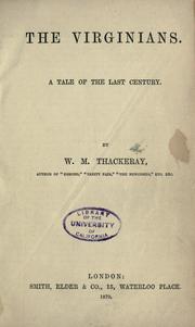 Cover of: The Virginians: a tale of the last century