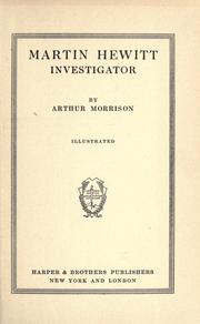 Cover of: Martin Hewitt, Investigator