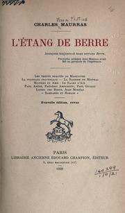 Cover of: L' étang de Berre