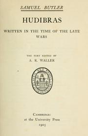 Cover of: Hudibras