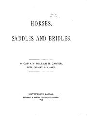 Cover of: Horses, saddles and bridles