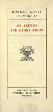Cover of AEs triplex, and other essays