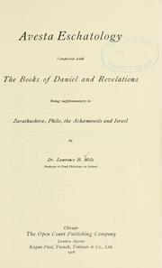 Cover of: Avesta eschatology compared with the books of Daniel and Revelations