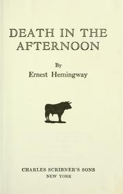 Cover of: Death in the afternoon