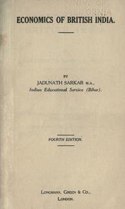 Cover of: Economics of British India