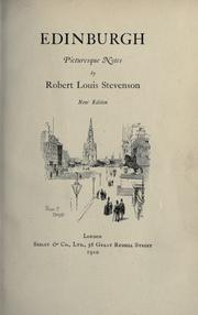 Cover of: Edinburgh: picturesque notes