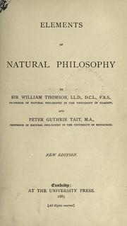 Cover of: Elements of natural philosophy