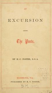 Cover of: An excursion among the poets