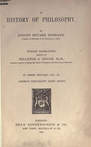 Cover of: A history of philosophy