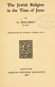 Cover of: The Jewish religion in the time of Jesus