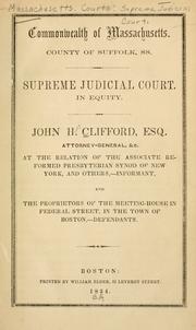 Cover of: John H. Clifford, esq., attorney-general, &c. at the relation of the Associate Reformed Presbyterian Synod of New York, and others,--informant