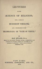 Cover of: Lectures on the science of religion
