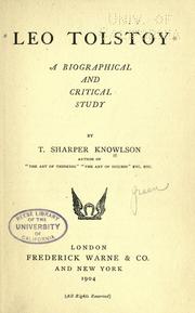 Cover of: Leo Tolstoy