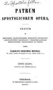 Cover of: Patrum apostolicorum opera