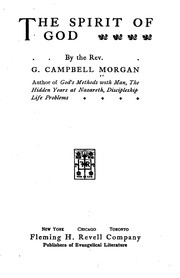 Cover of: The Spirit of God