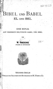Cover image for Bibel Und Babel, El Und Bel