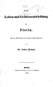 Cover of: Ueber Leben und Geistesentwicklung des Plotin