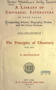 Cover of: The principles of chemistry