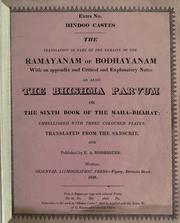 Cover of: The translation of part of the remains of the Ramayanam of Bodhayanam