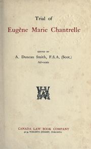 Cover of: Trial of Eugène Marie Chantrelle