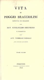 Cover image for Vita Di Poggio Bracciolini, Scritta in Inglese Dal Guglielmo Shepherd E Tradotta Dall